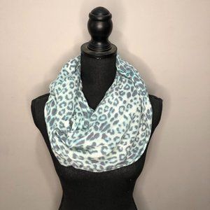 Express Leopard Print Infinity Scarf Blue Onesize